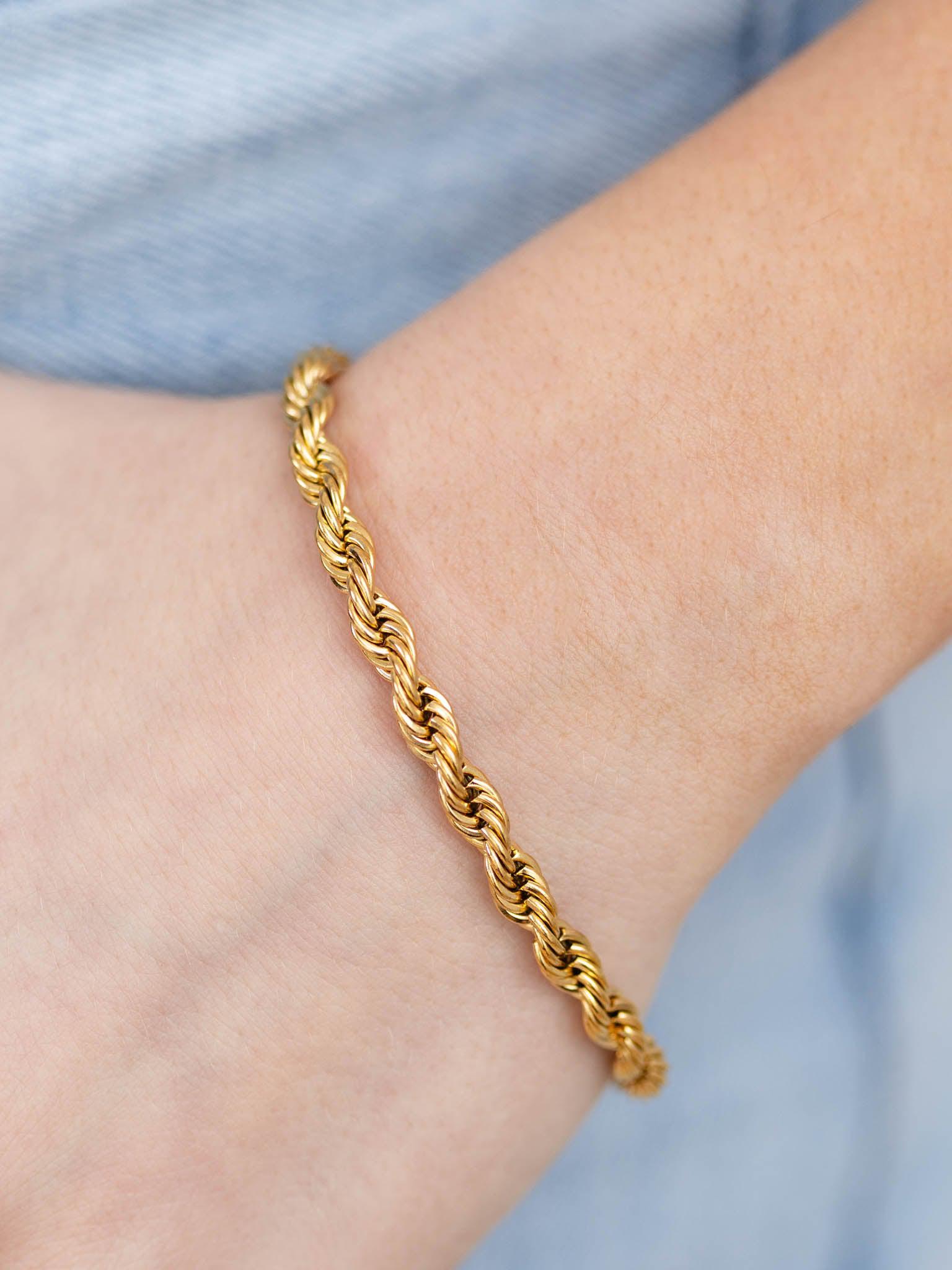 Gold newest Rope Bracelet Thick Rope