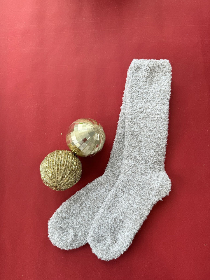 oyster and white tall super soft socks