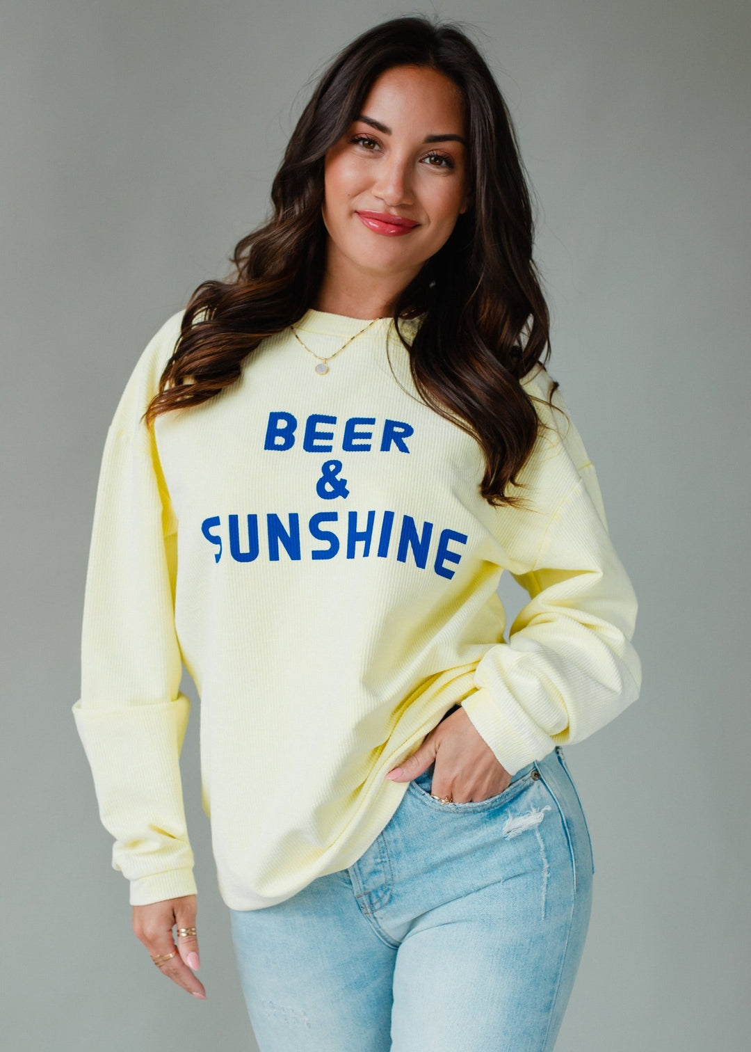 Beer & Sunshine Corded CrewScreen tees