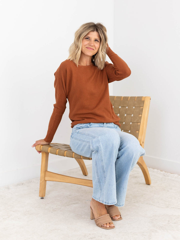 Boat Neck Ribbed Classic SweaterSweaters