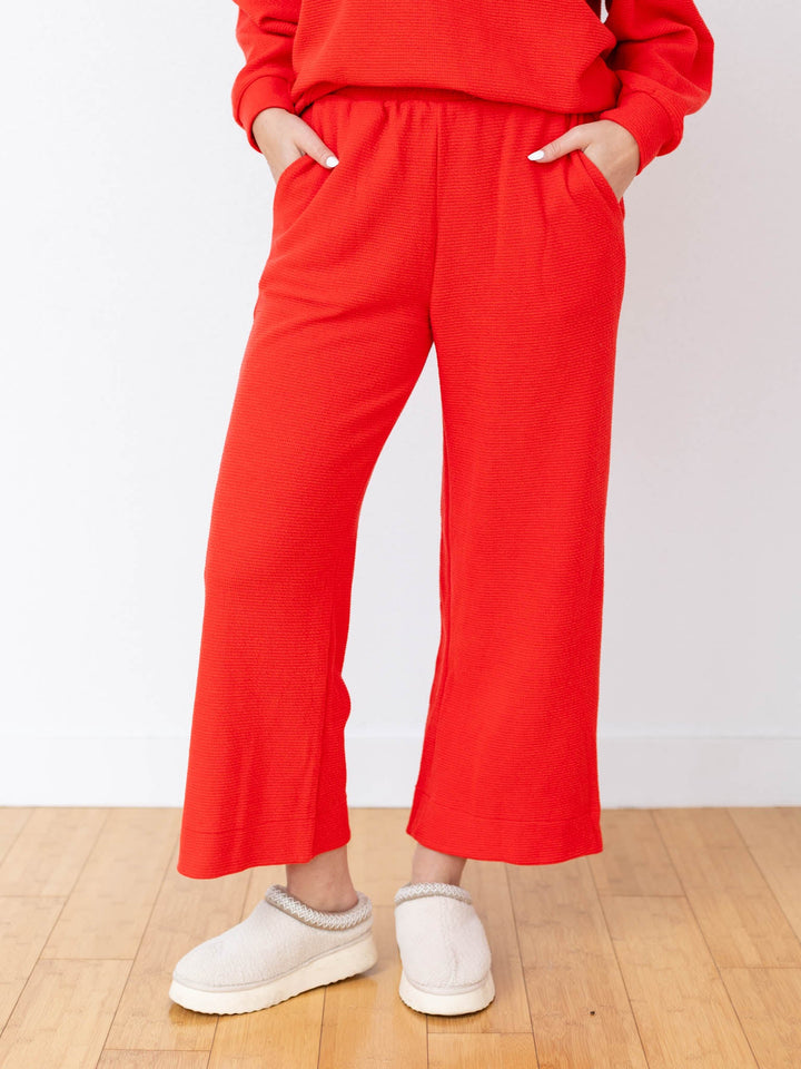 red wide leg soft bottoms