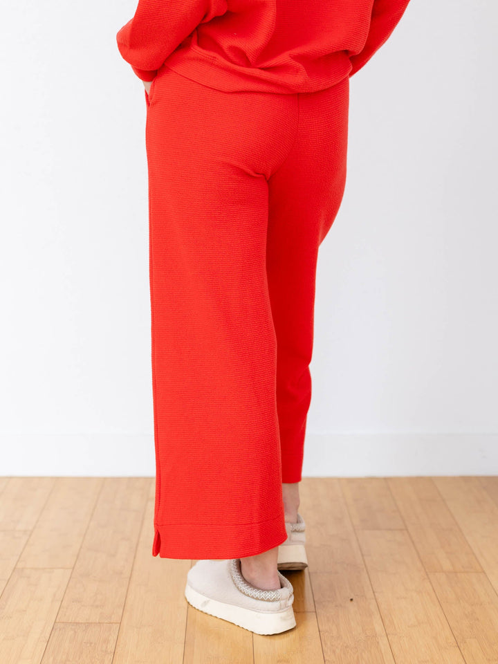 red wide leg soft bottoms