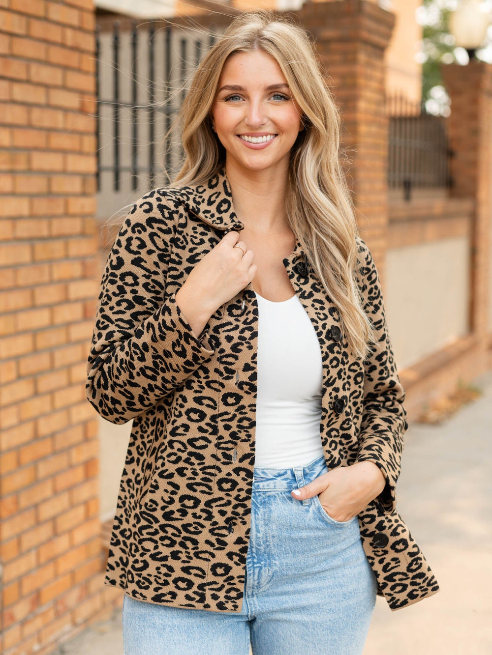 Current Air Leopard Knit JacketOuterwear