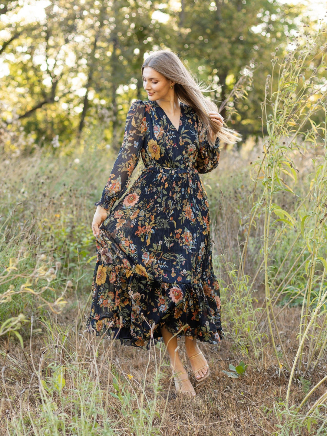 Current Air Surplus Long Floral DressDress