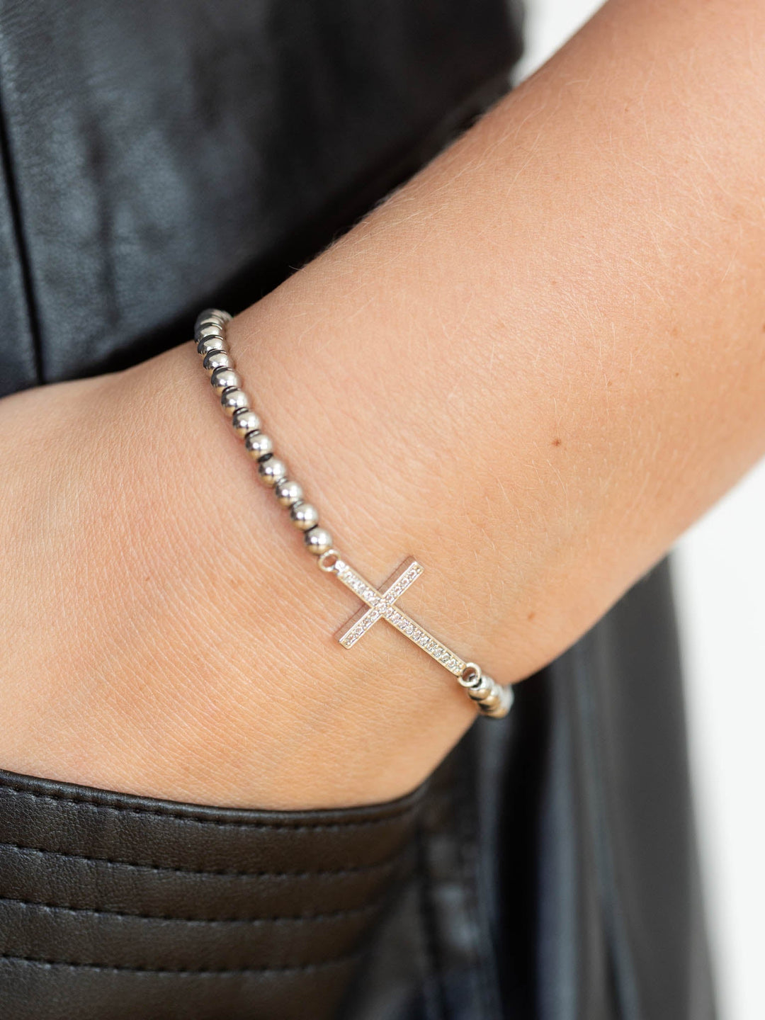 CZ Cross Stretch BraceletBracelet