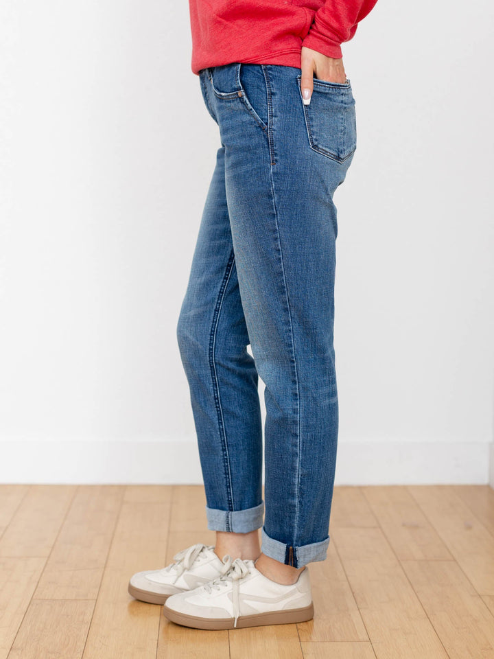 roll cuff boyfriend denim