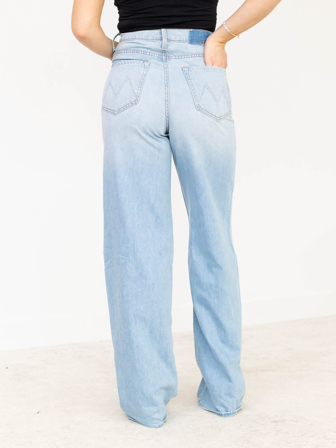 Destructed Mid Rise Rambler Zip Flood Ripped OffDenim jeans