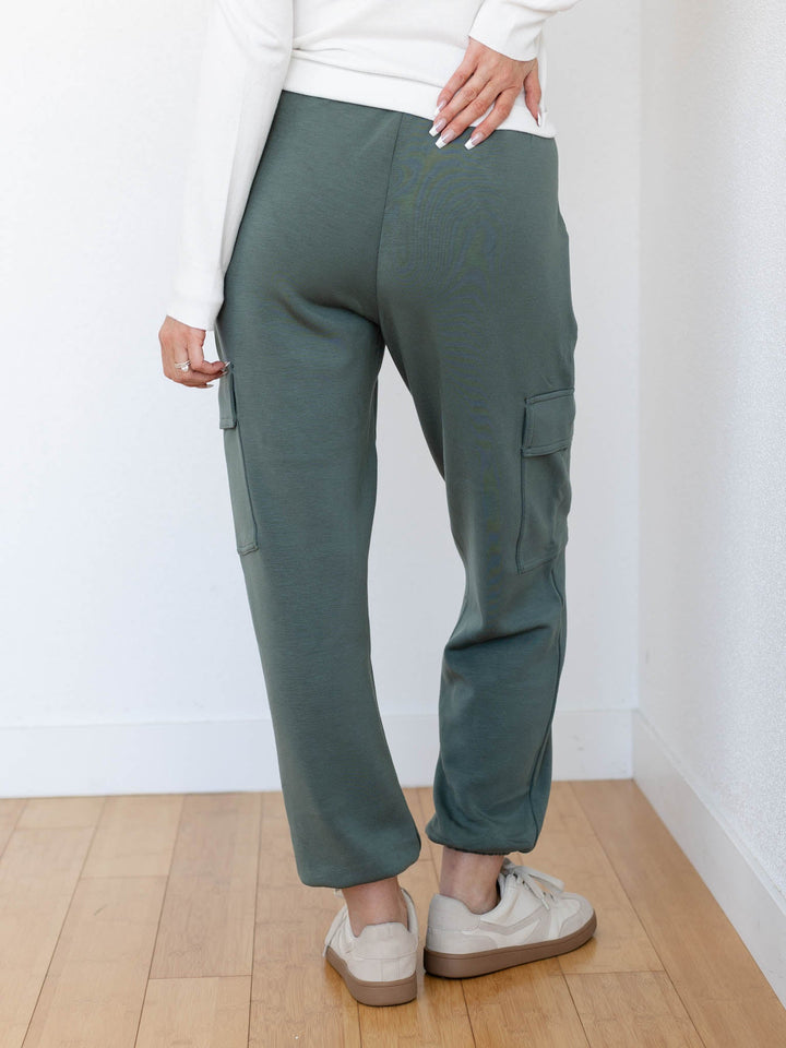 sage green soft cargo jogger