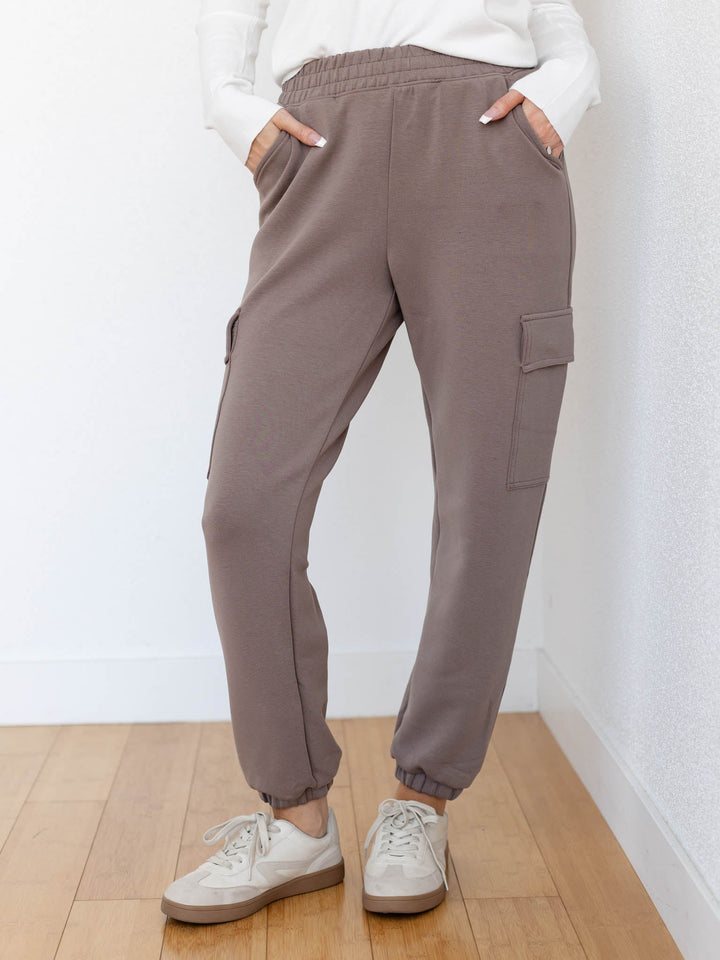 mocha brown cargo jogger pant