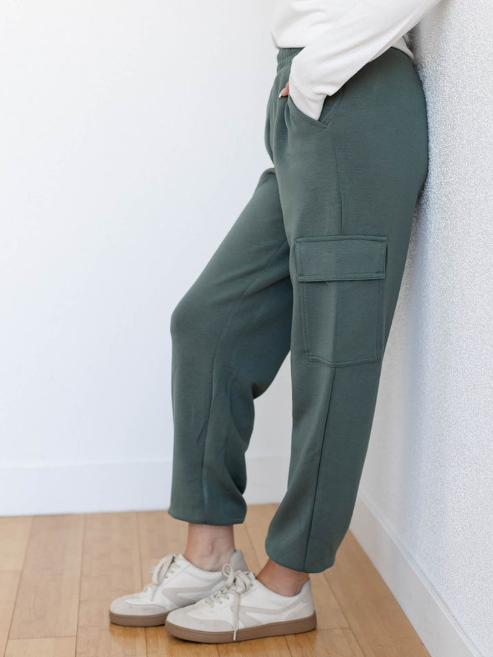 sage green soft cargo jogger