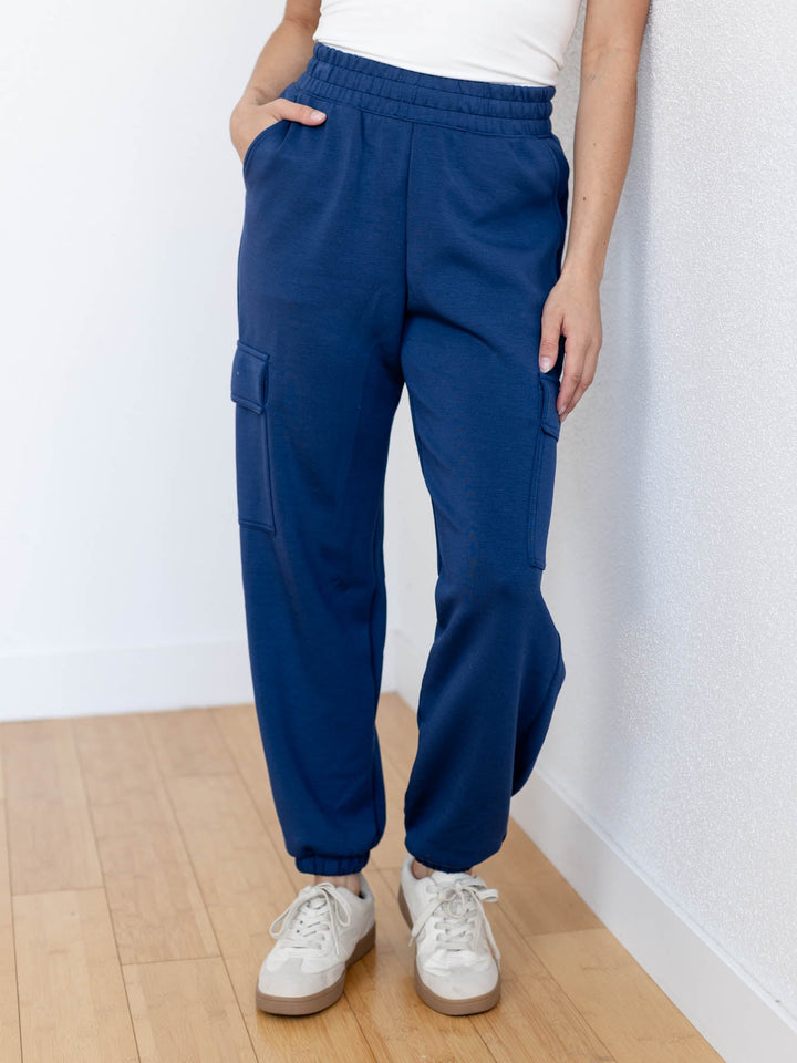 navy super soft cargo jogger pant