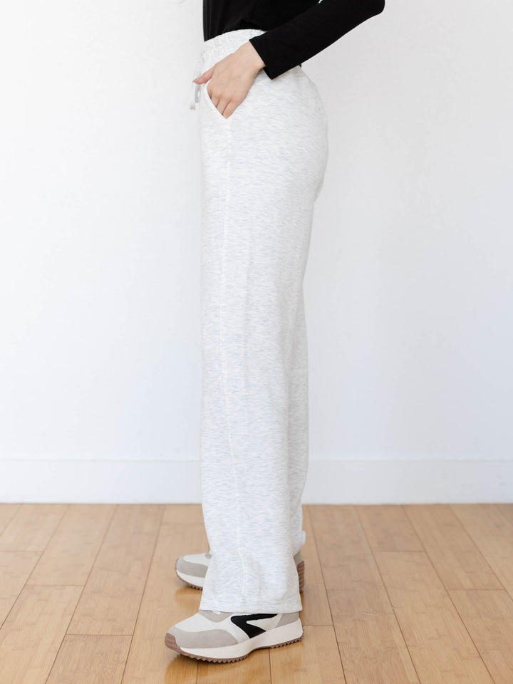 light heather grey straight leg pant