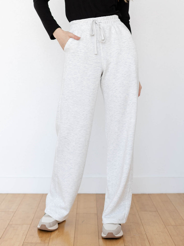 light heather grey straight leg pant