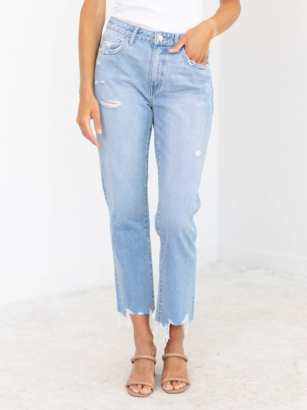 Flying Monkey Angie High Rise Straight CropDenim jeans