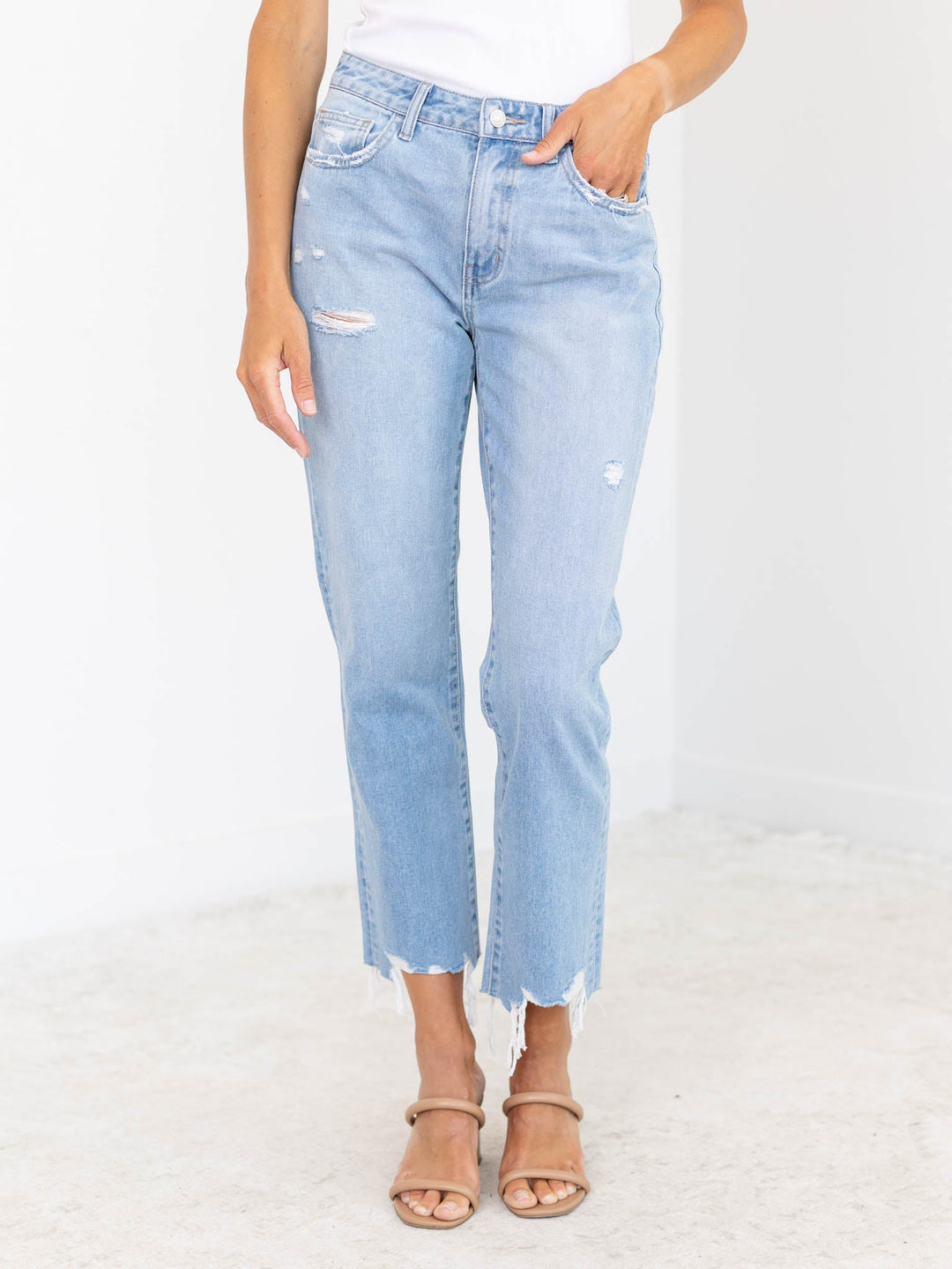 Flying Monkey Angie High Rise Straight CropDenim jeans