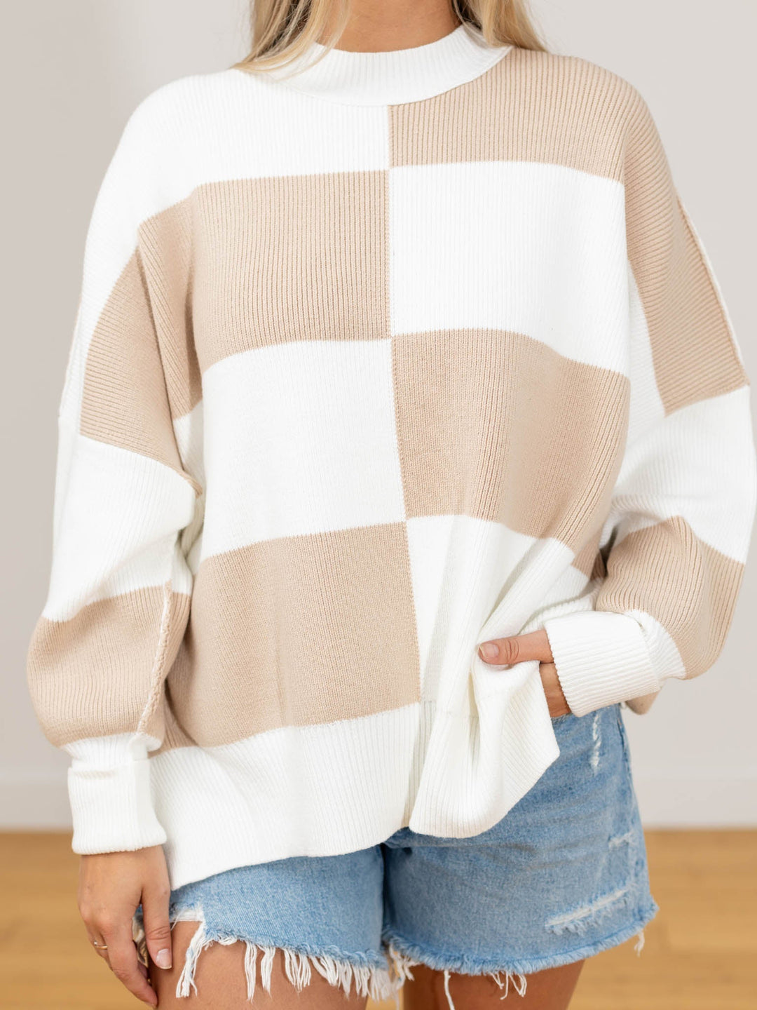 Free People Checkered Easy Street TunicSweaters