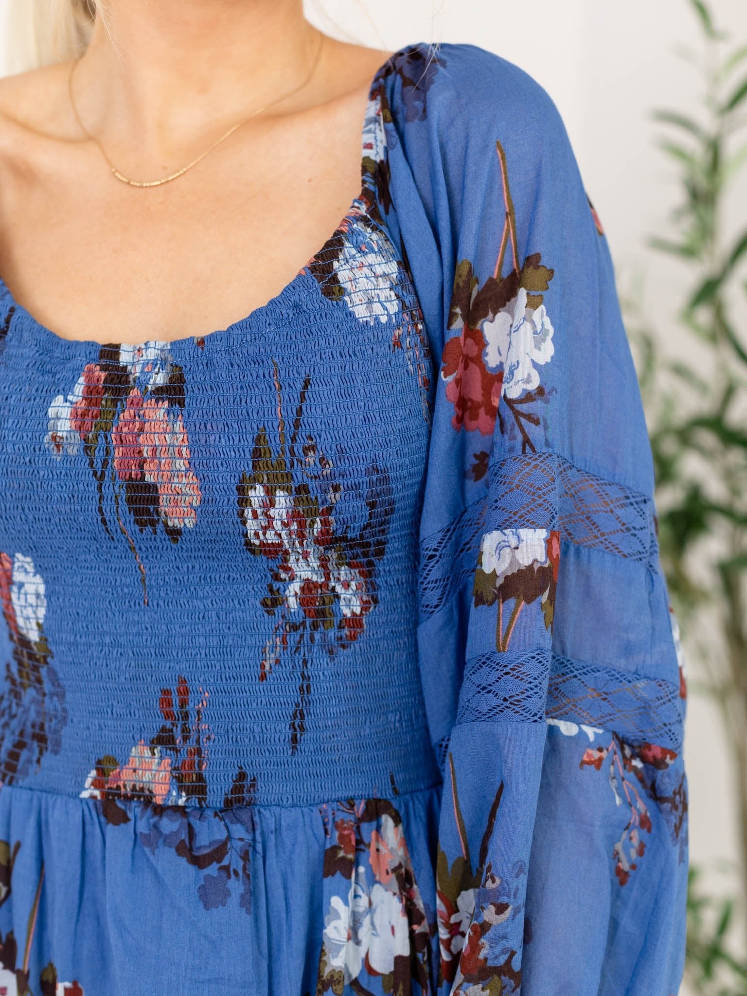 Free people blue floral dress fashion