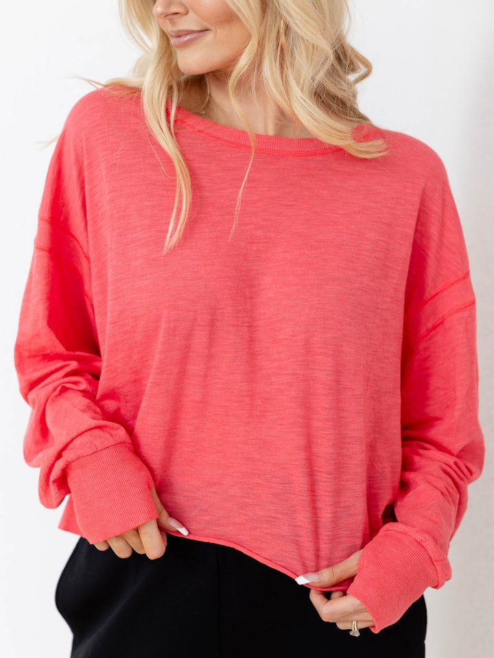 lightweight open back coral top