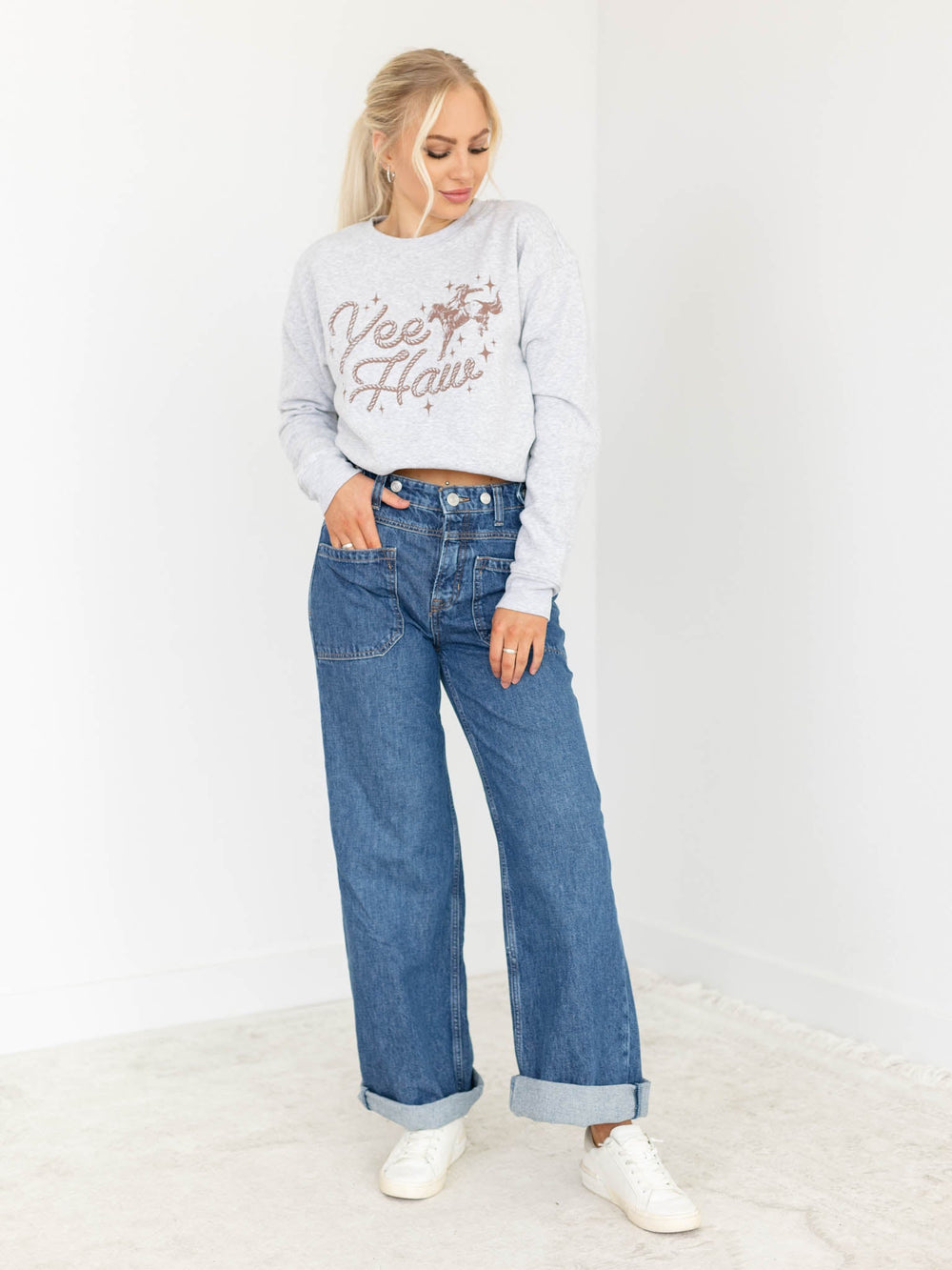 Free People Tunnel Vision Palmer Cuffed JeanDenim jeans