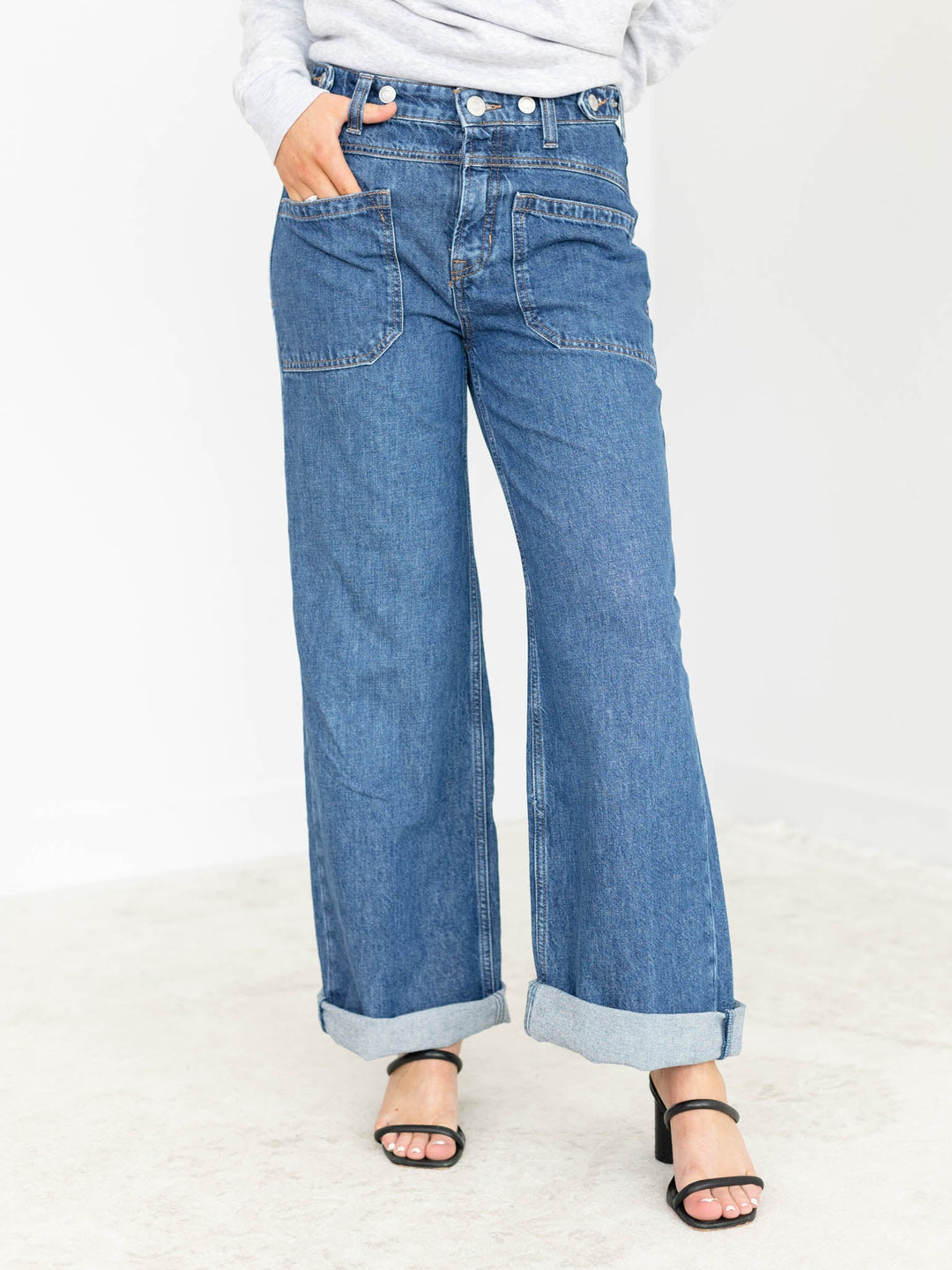 Free People Tunnel Vision Palmer Cuffed JeanDenim jeans