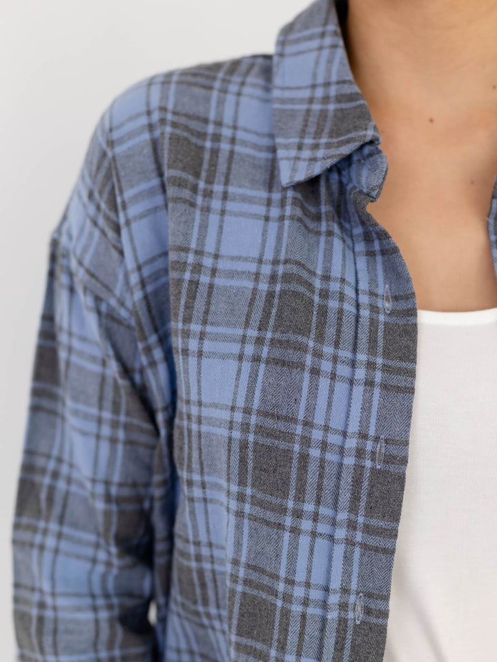 French Hem Oversized Plaid Button DownWoven tops