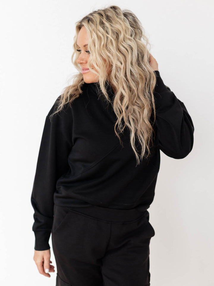 super soft black half zip sweatshirt