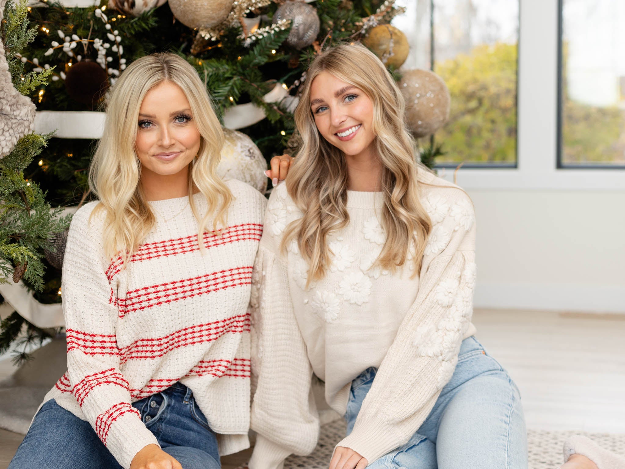 cozy neutral holiday inspired sweaters