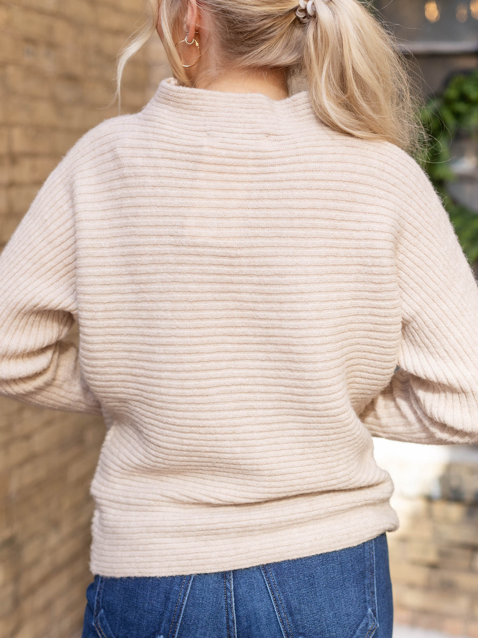 Horizontal ribbed sweater best sale