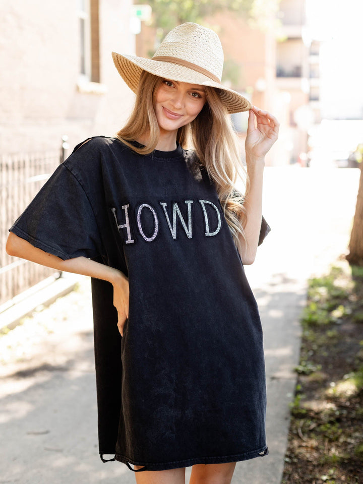 Howdy Distressed T - Shirt DressDress