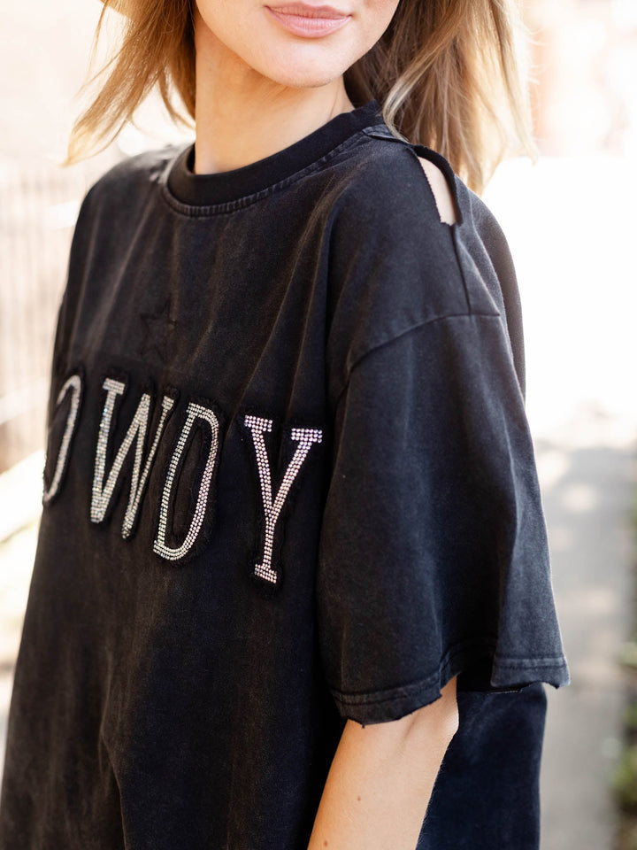 Howdy Distressed T - Shirt DressDress