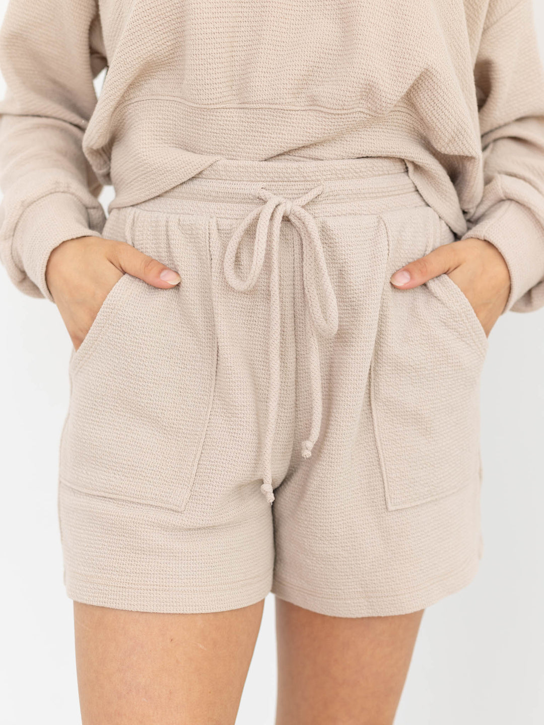Knit Drawstring Pocket ShortsNon - Denim Shorts/Skirts
