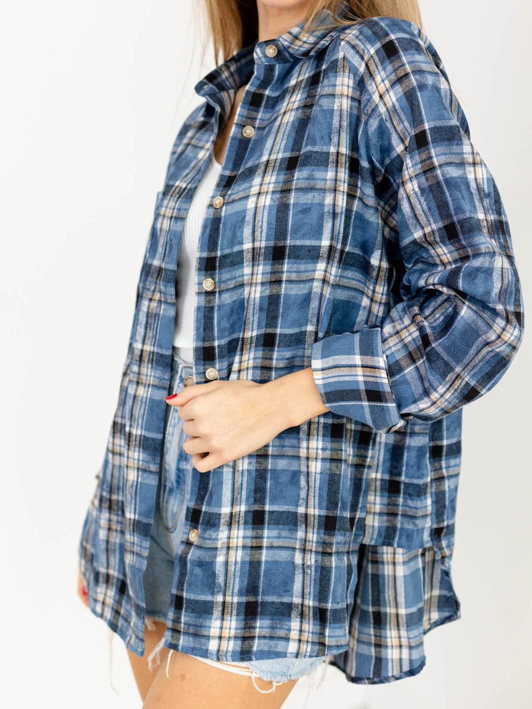 Laura Plaid Washed Flannel Button UpWoven tops