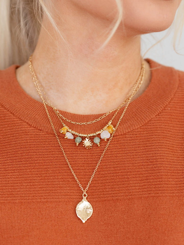 Layered Stone + Chain NecklaceNecklace