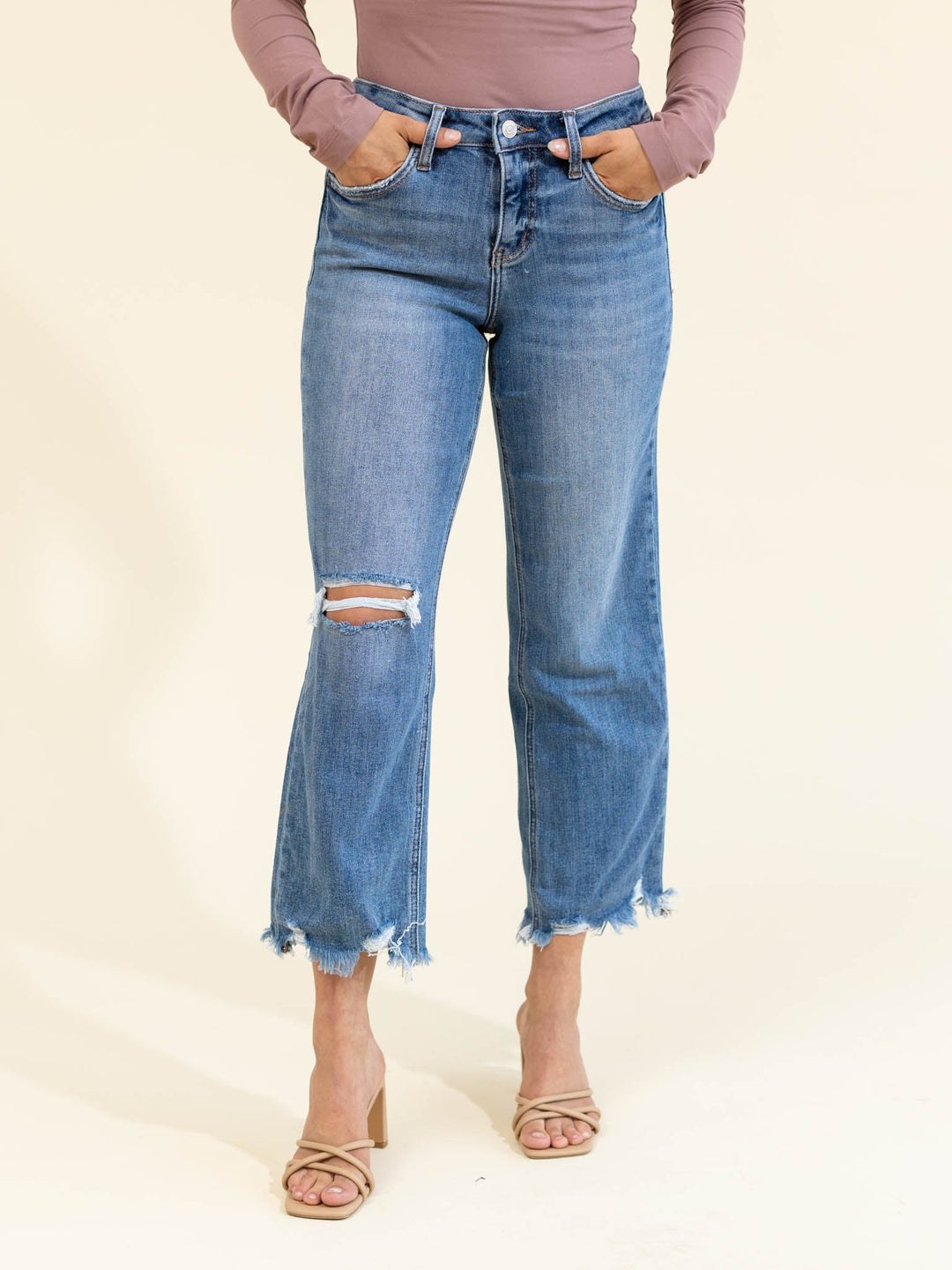 LOVERVET Top Notch High Rise Dad JeanDenim jeans