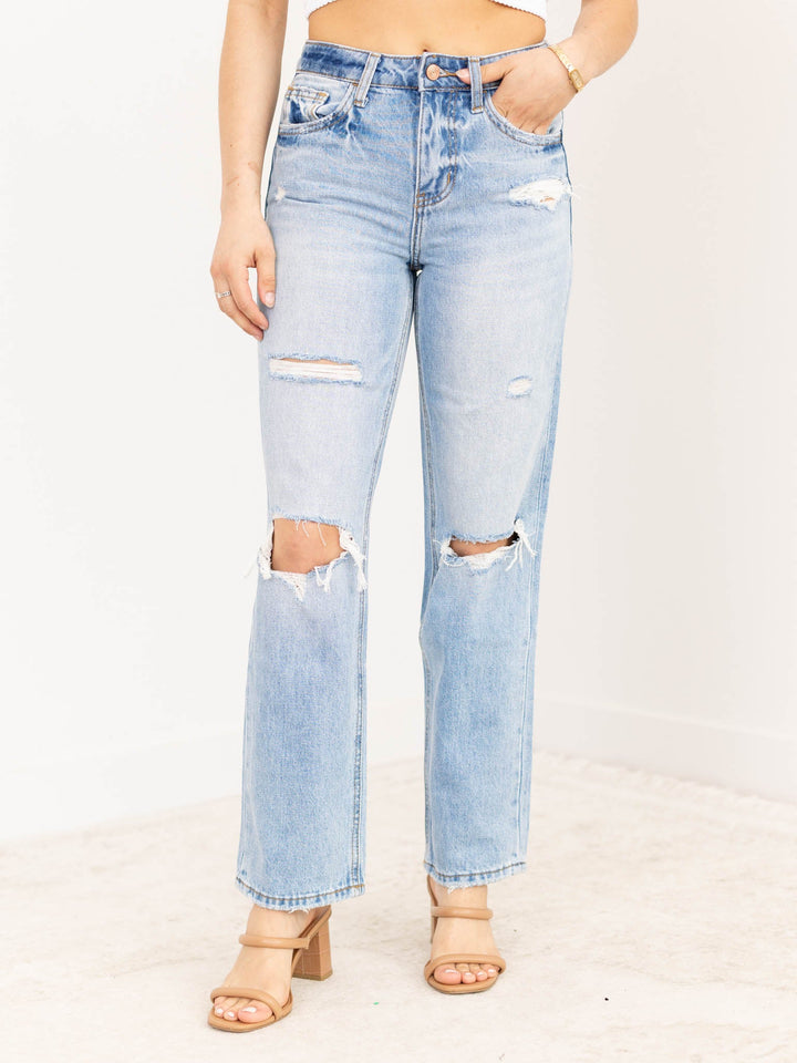 LOVEVERET Stylish High Rise StraightDenim jeans