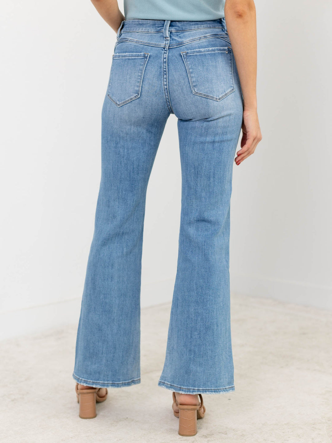 MICA Gallimard Mid Rise Dart Detail FlareDenim jeans