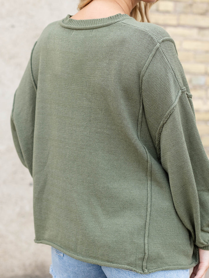 Oversize Front Pocket Sweater TopSweaters