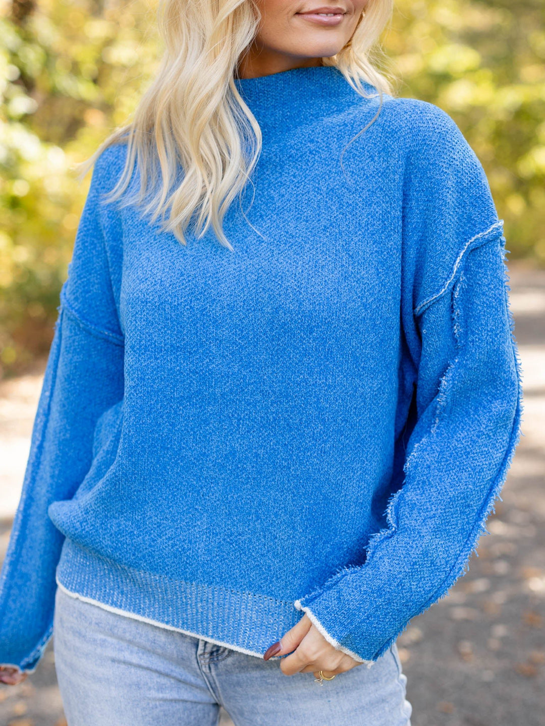 Oversized Mock Neck Chenille SweaterSweaters