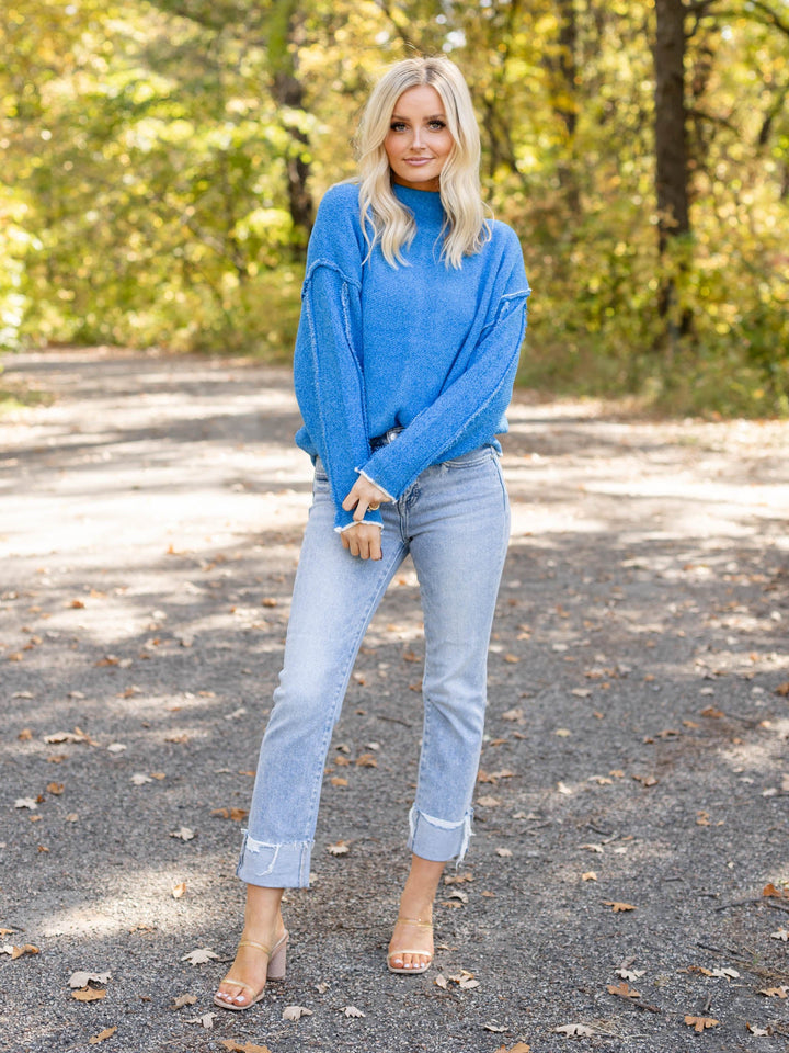 Oversized Mock Neck Chenille SweaterSweaters