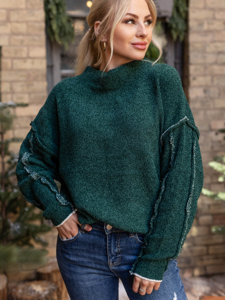 Oversized Mock Neck Chenille SweaterSweaters