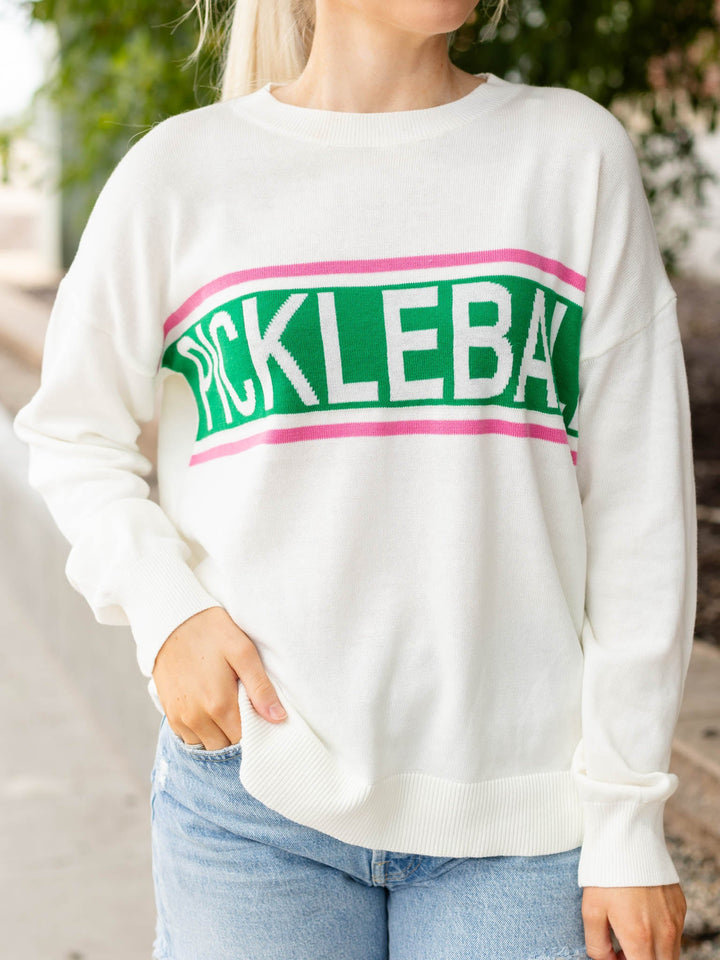 Pickleball Crew Neck SweaterSweaters