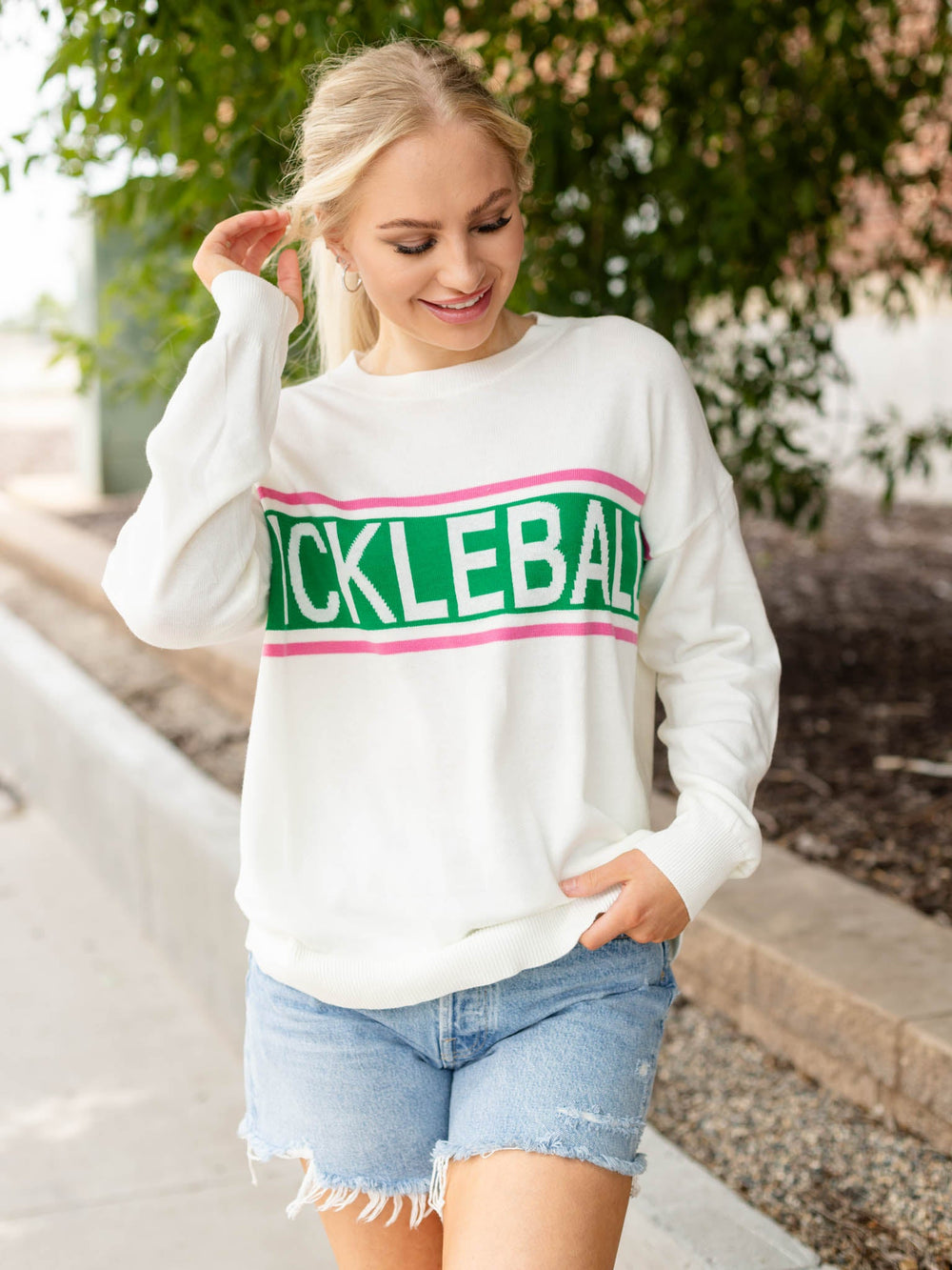 Pickleball Crew Neck SweaterSweaters