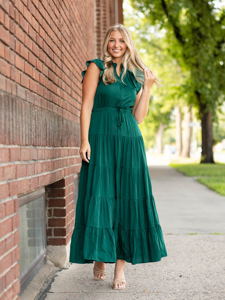 PINCH Satin Tiered Maxi DressDress