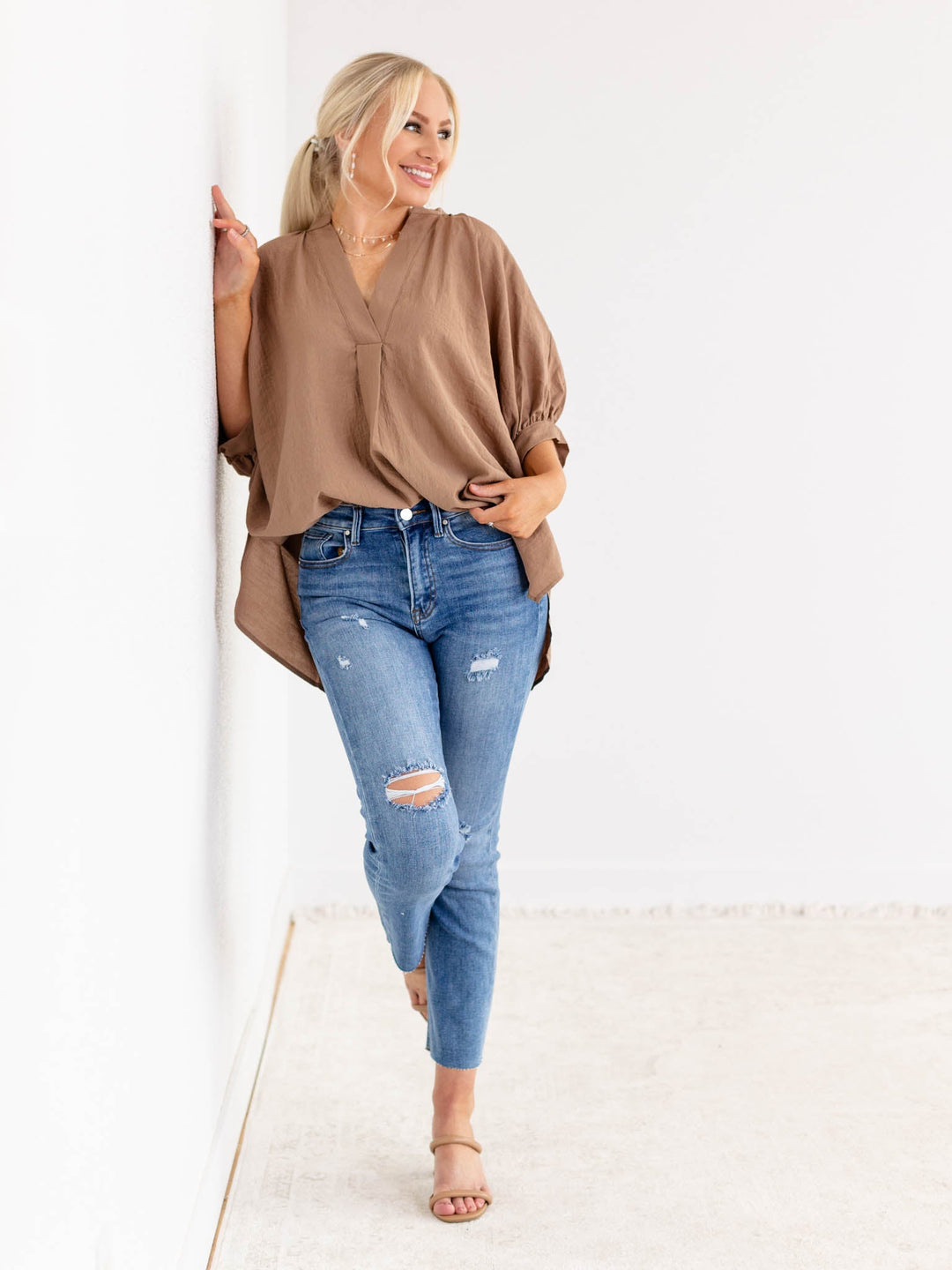 PINCH V - Neck Tunic TopKnit tops