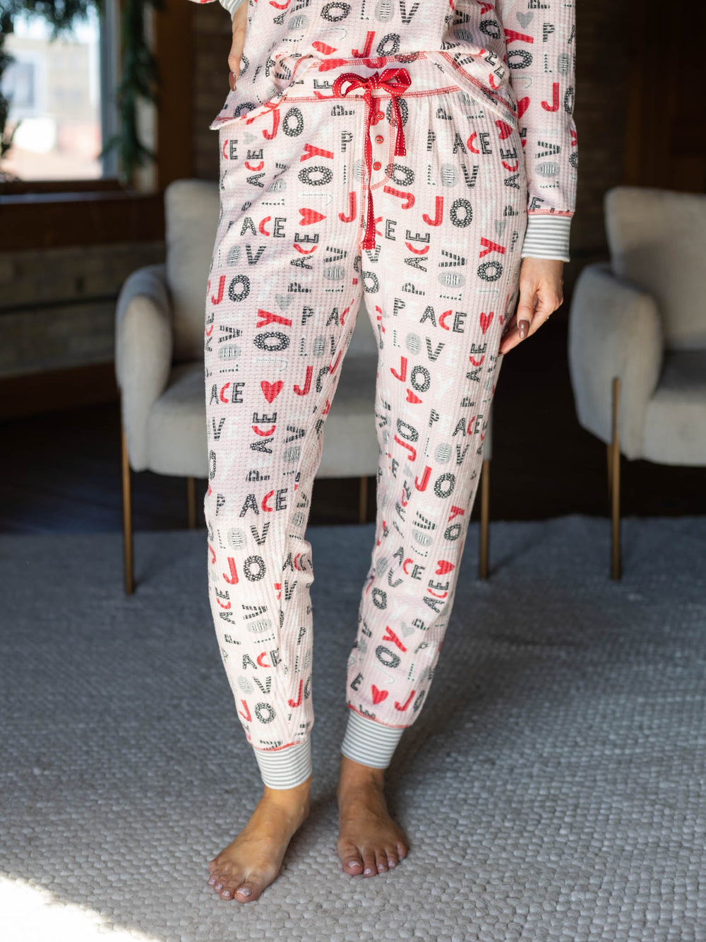 PJ Salvage Peace Love Thermal Henley SetPJs