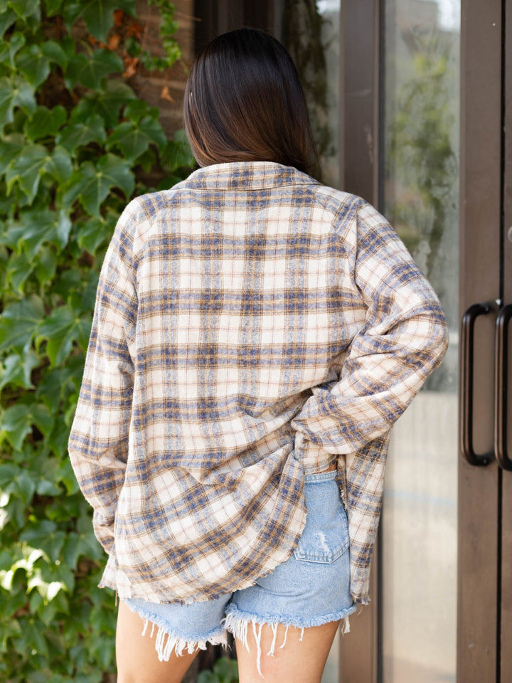 Plaid Raw Edge ShirtWoven tops