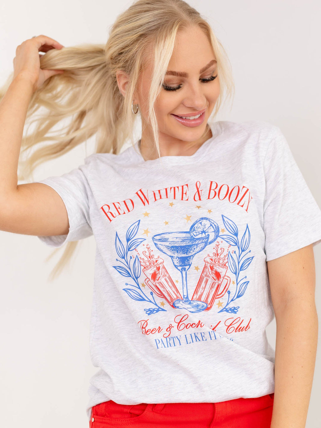 Red White & Boozy Graphic TeeScreen tees