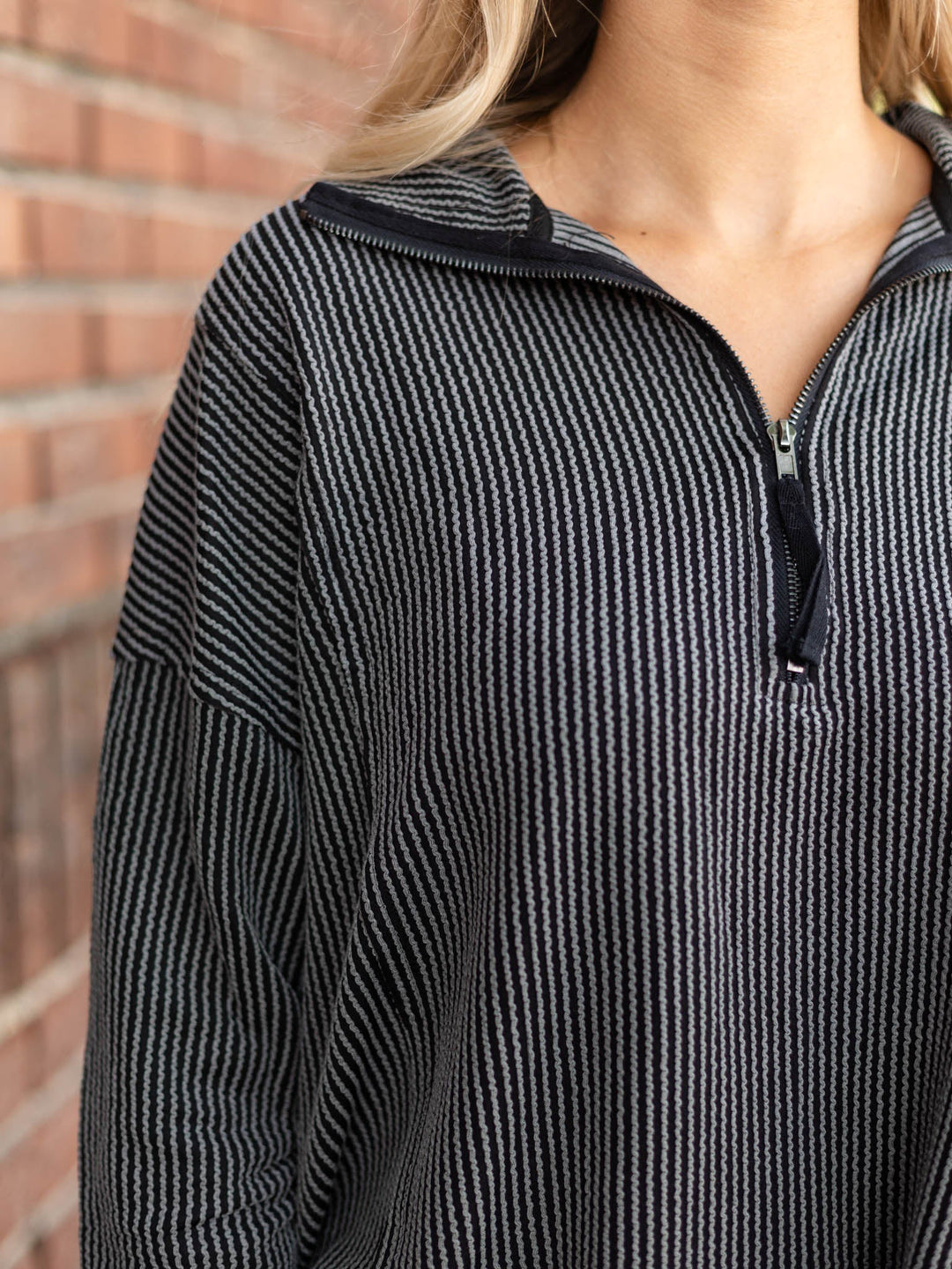 Ribbed Quarter ZipKnit tops