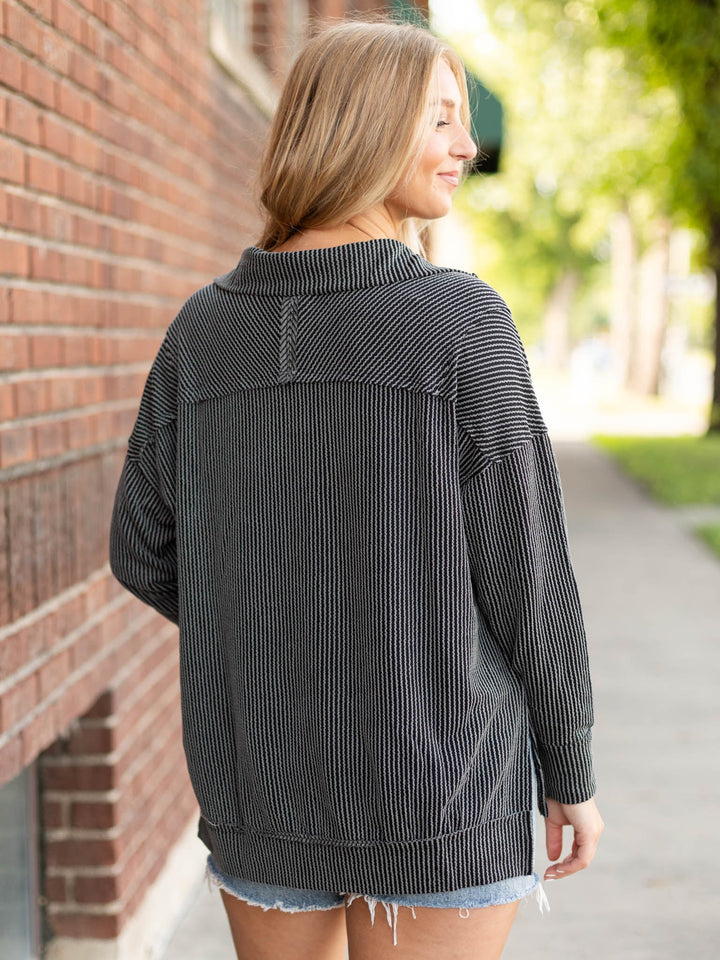 Ribbed Quarter ZipKnit tops