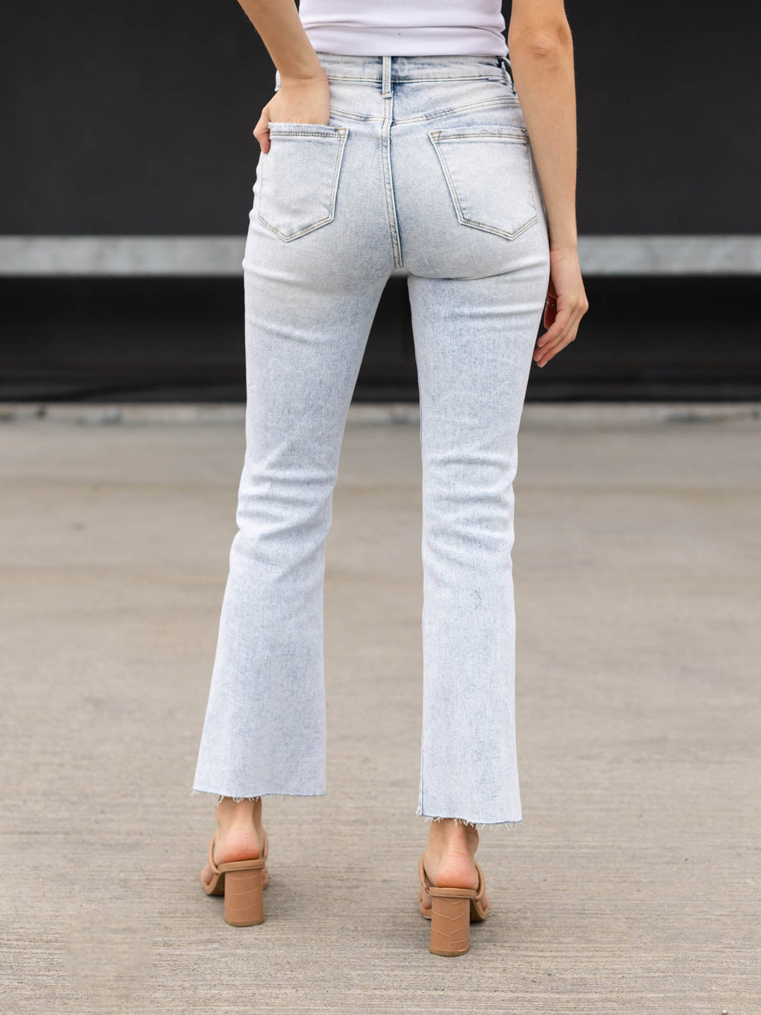 RISEN Acid Light High Rise Crop Straight JeanDenim jeans